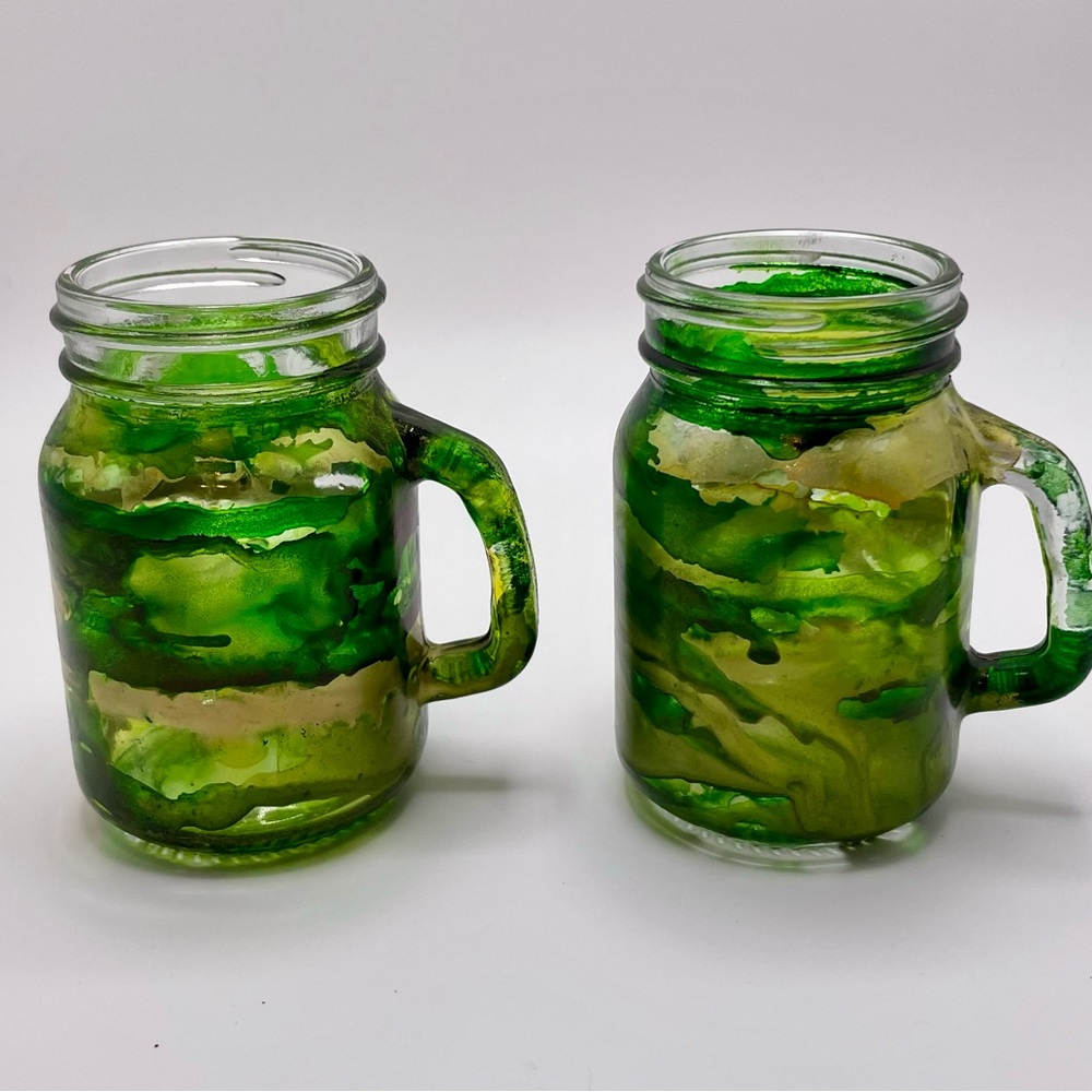 Alcohol ink shot glass set